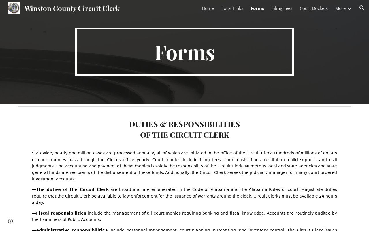 Winston County Circuit Clerk court forms