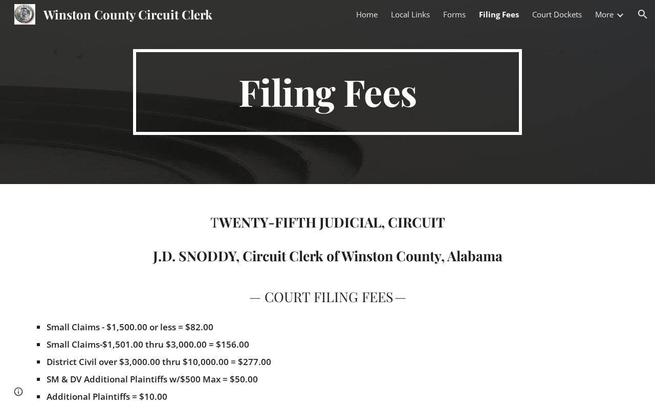 Winston County Circuit Clerk filing fee information