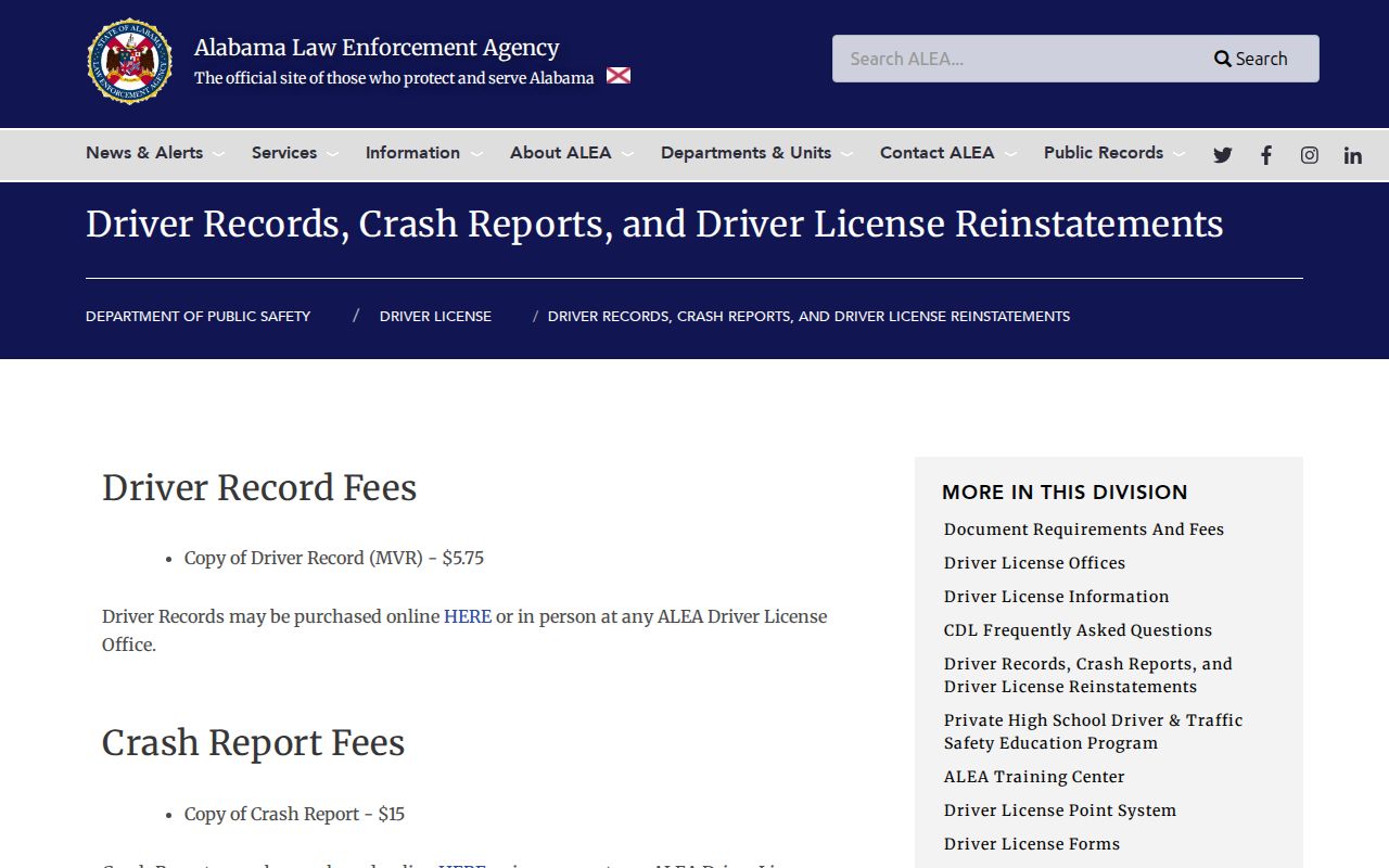 Winston County court charges and Alabama driver record access