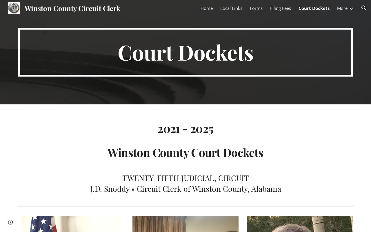 Winston County court dockets local calendar page