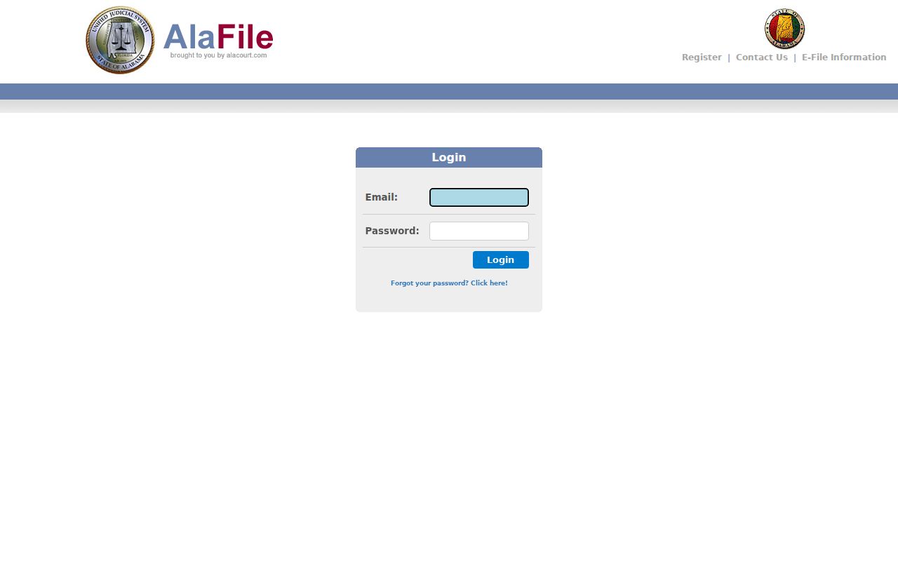 Winston County court records AlaFile registration portal