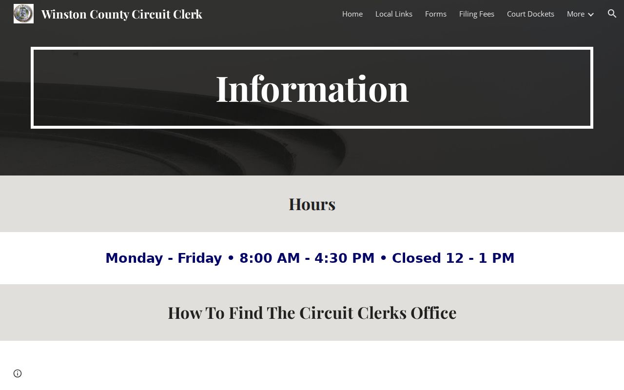 Winston County court records Circuit Clerk information