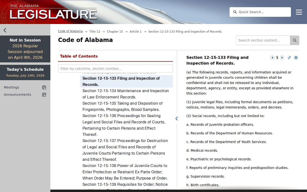 Winston County criminal court records and Alabama juvenile confidentiality law