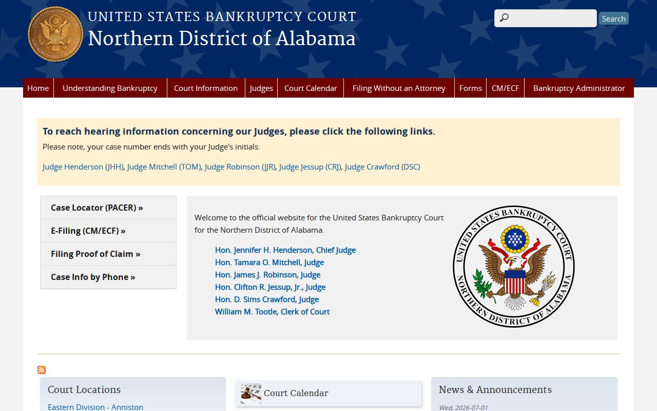 Winston County District Court Northern District bankruptcy court source